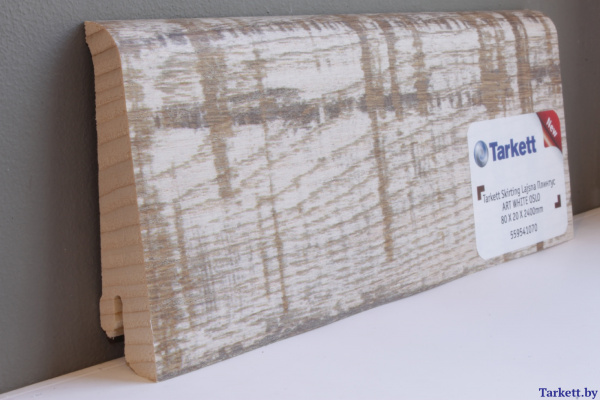 Плинтус шпонированный Tarkett Art White Oslo Слоновая кость 2400x80x20 мм
