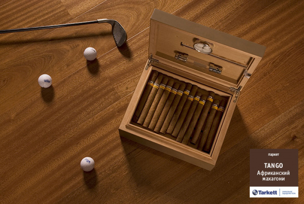 Фото Паркетная доска Tarkett TANGO AFR.MAHOGANY MIB PL (африканский магагони) - ост. 28,32 м2
